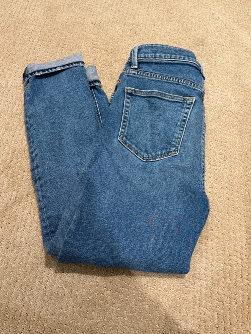 GRLFRND Straight Leg Blue Denim Jeans